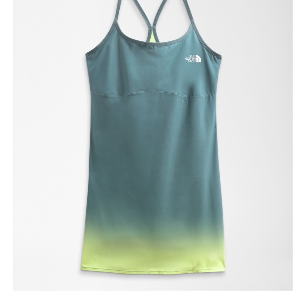 The North Face Gray and Lime Green Fitted flash dry Arque dress brand new w/tags